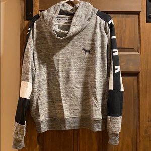 Cowl neck sweatshirt.